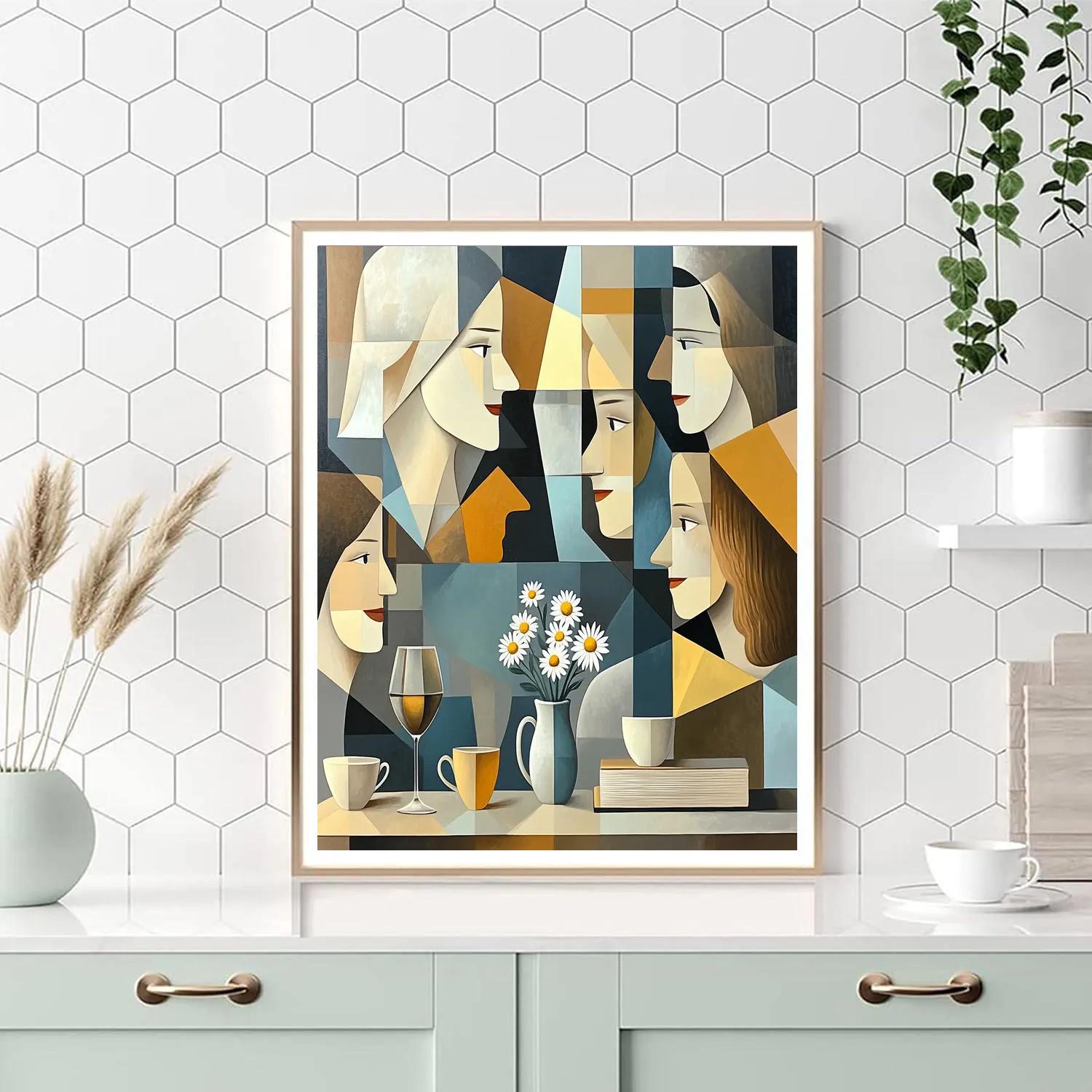 Pablo Picasso Inspired Cubist Café Friends paint by numbers