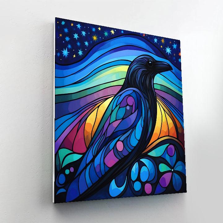 Norval Morrisseau Inspired Aurora Raven And Sky Currents paint by numbers