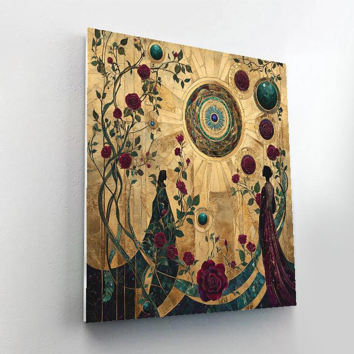 Gustav Klimt Inspired Golden Solar System Garden Paint by numbers art