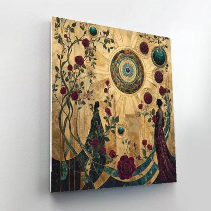 Gustav Klimt Inspired Golden Solar System Garden Paint by numbers art