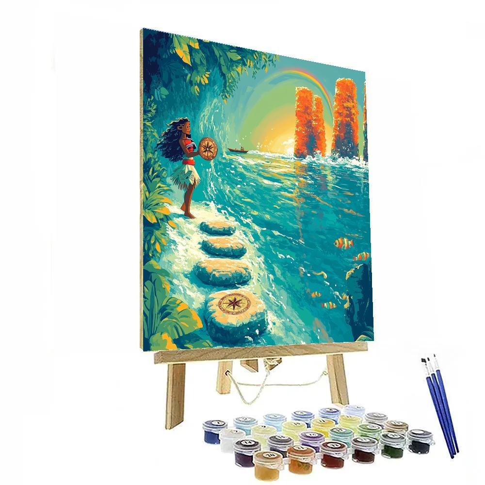 Moana Reef Compass Challenge Paint by numbers art