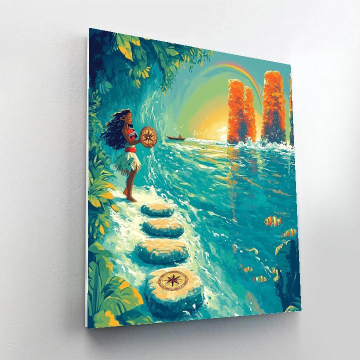 Moana Reef Compass Challenge Paint by numbers art