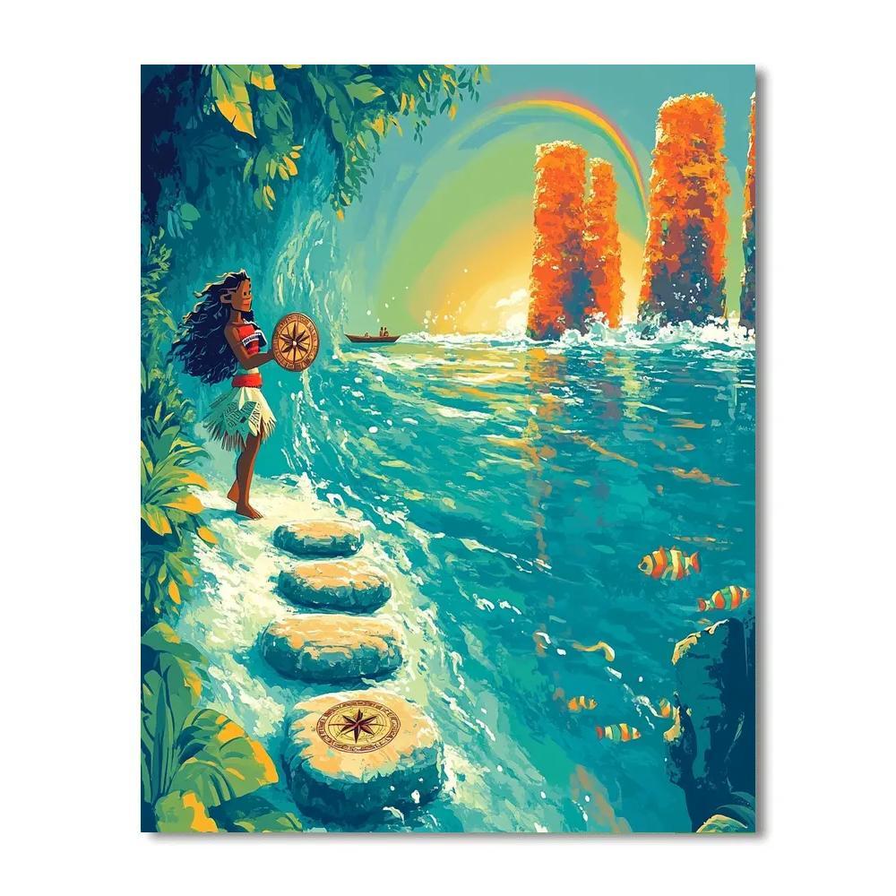 Moana Reef Compass Challenge Paint by numbers art