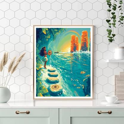 Moana Reef Compass Challenge Paint by numbers art