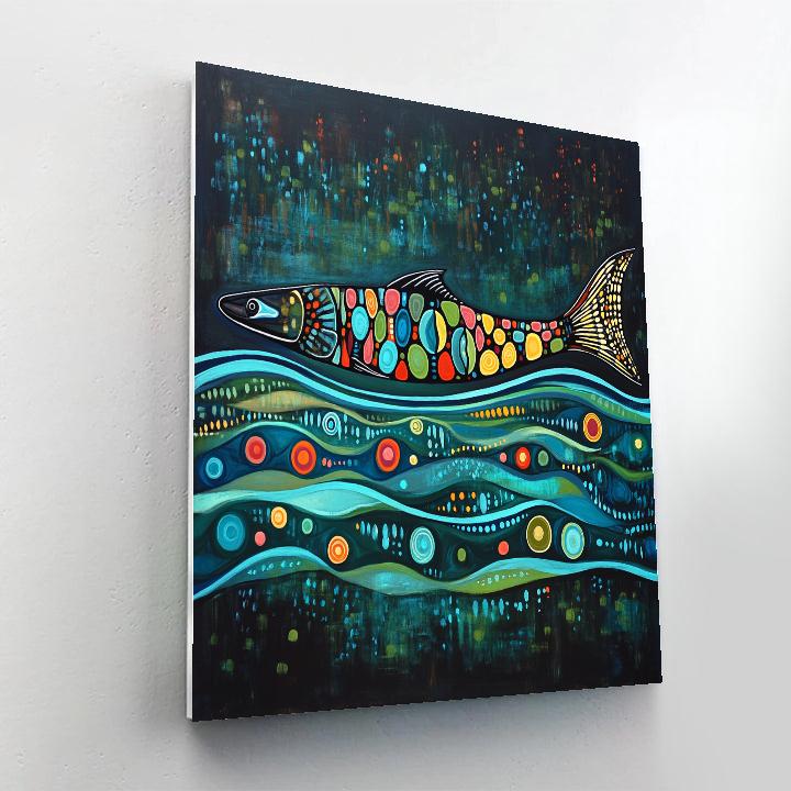Norval Morrisseau Inspired Sturgeon Of The Deep River Song paint by numbers