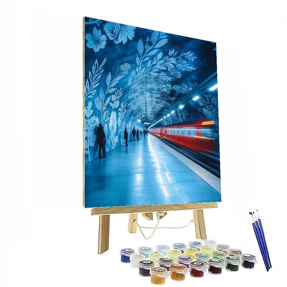 Stockholm Metro Blue Cave Platform - Stockholm, Sweden DIY paint by numbers