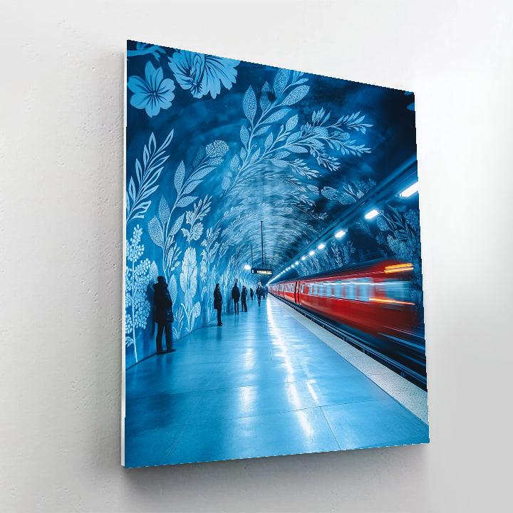 Stockholm Metro Blue Cave Platform - Stockholm, Sweden DIY paint by numbers