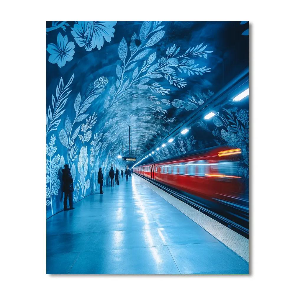 Stockholm Metro Blue Cave Platform - Stockholm, Sweden DIY paint by numbers
