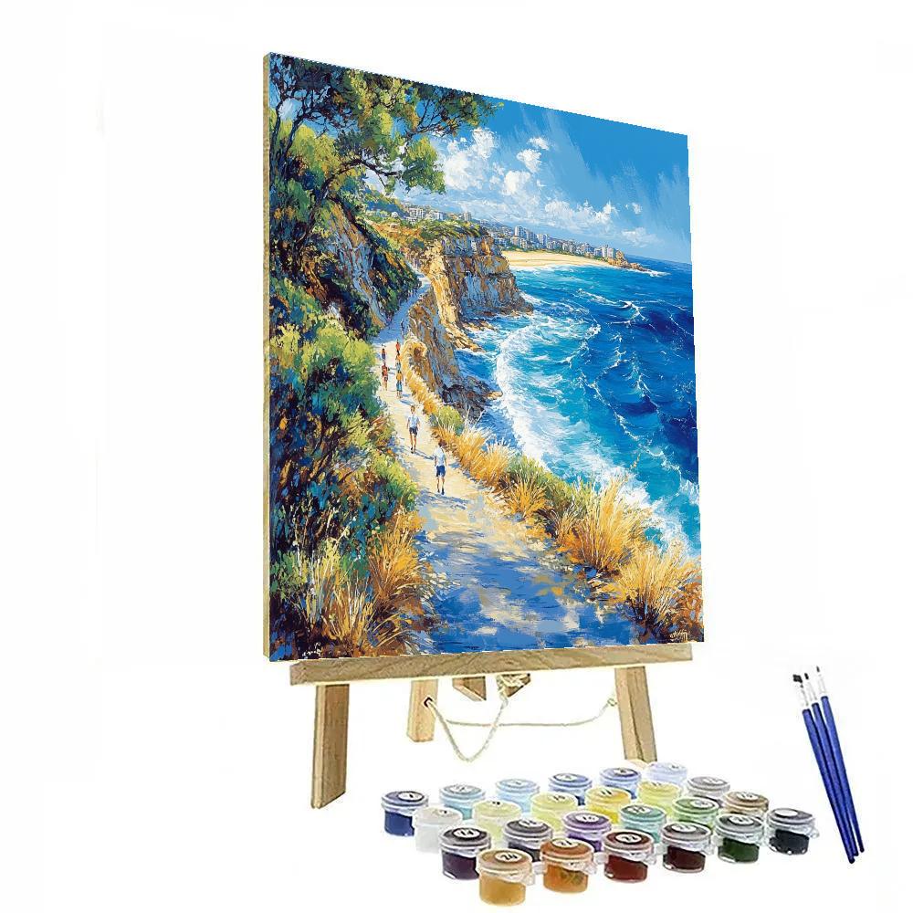 Clifftop Views Over Bondi Coastal Walk - Sydney, Australia Numbered painting kits