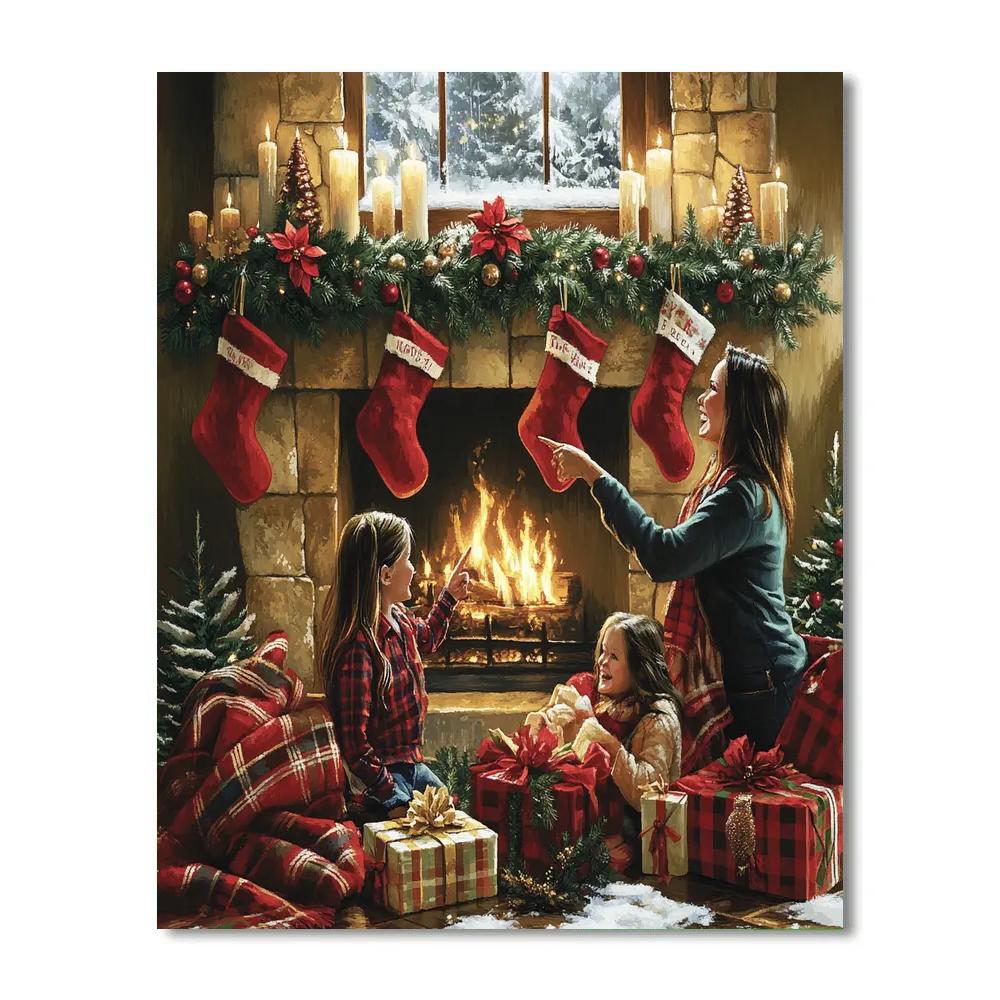 Mantle Of Stocking Stories paint by number