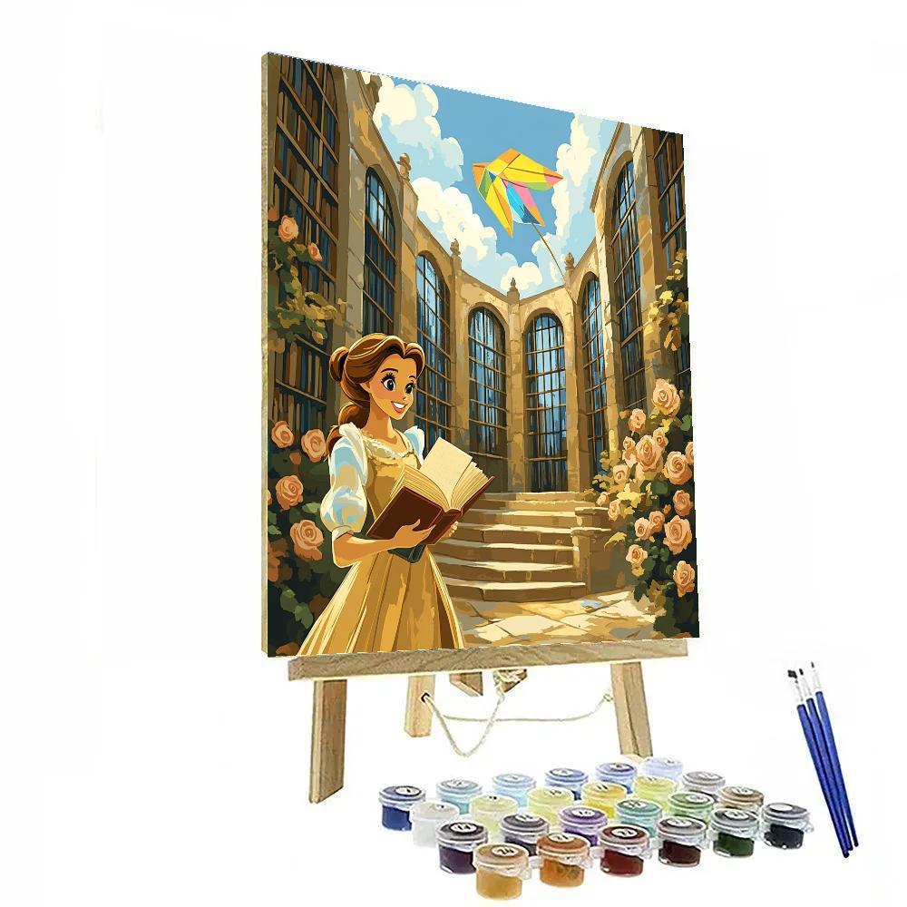 Belle Enchanted Library Kite Day Numbered painting kits