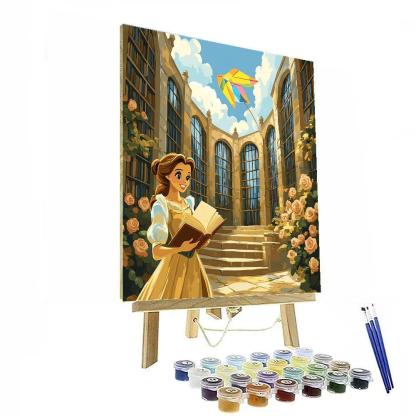 Belle Enchanted Library Kite Day Numbered painting kits