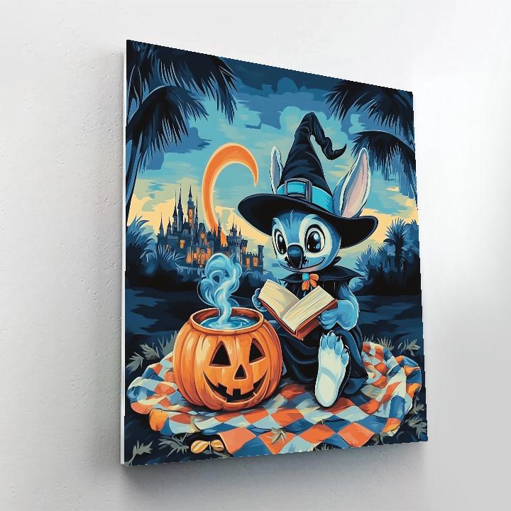 Stitchs Spellbook Picnic Under A Candy Moon Number painting