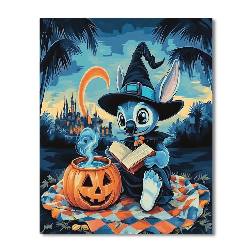 Stitchs Spellbook Picnic Under A Candy Moon Number painting