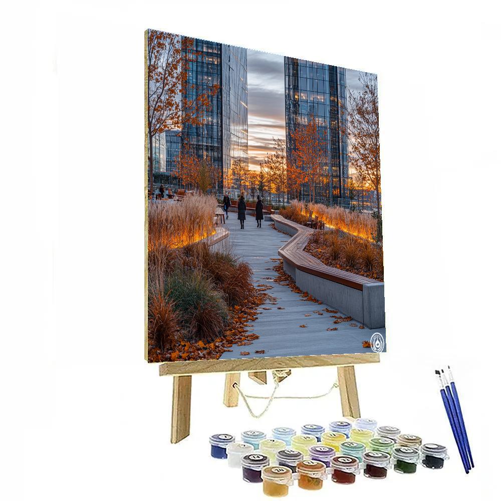 High Line Park Autumn Stroll - New York City, United States painting number kit