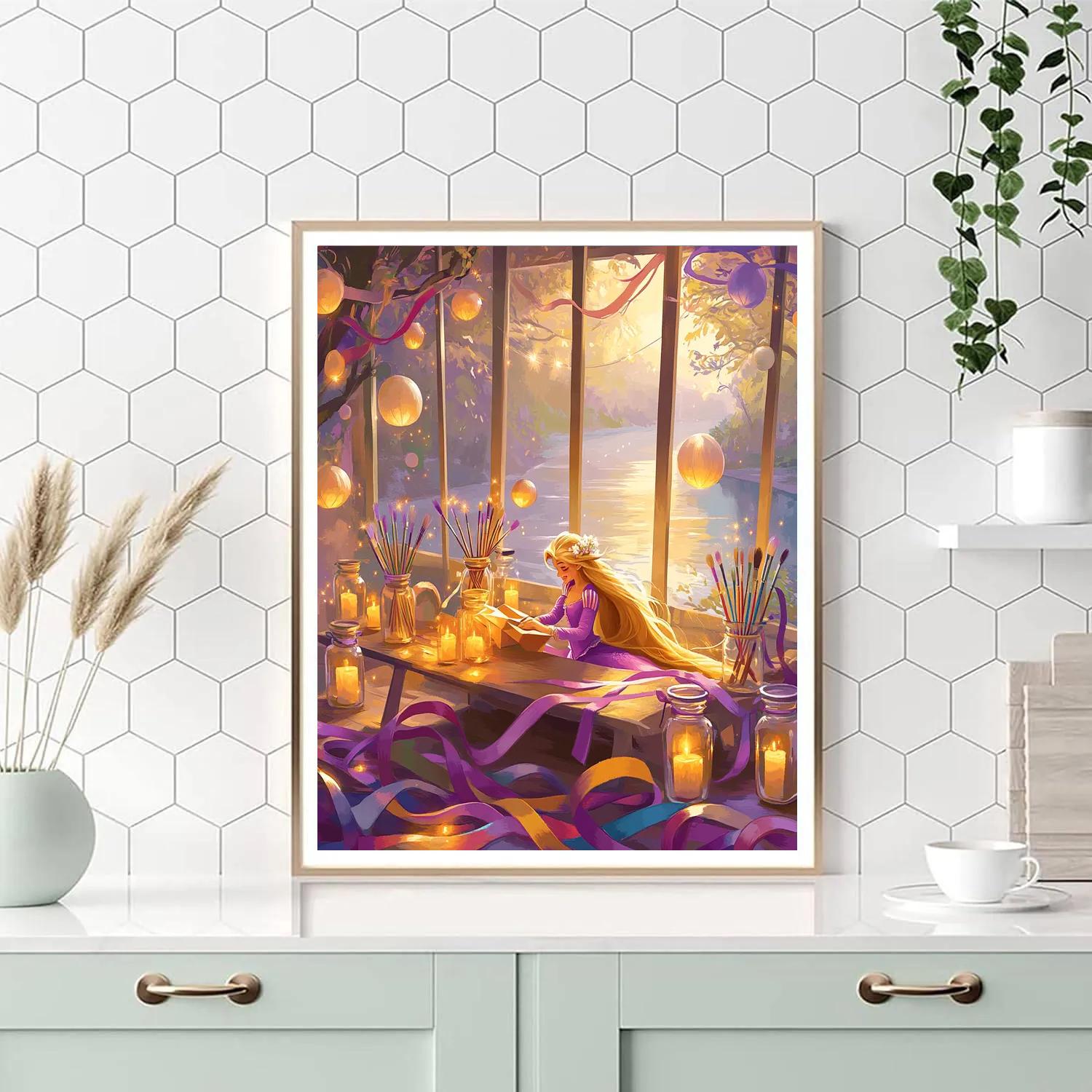 Rapunzel Floating Lantern Workshop Paint by numbers kits