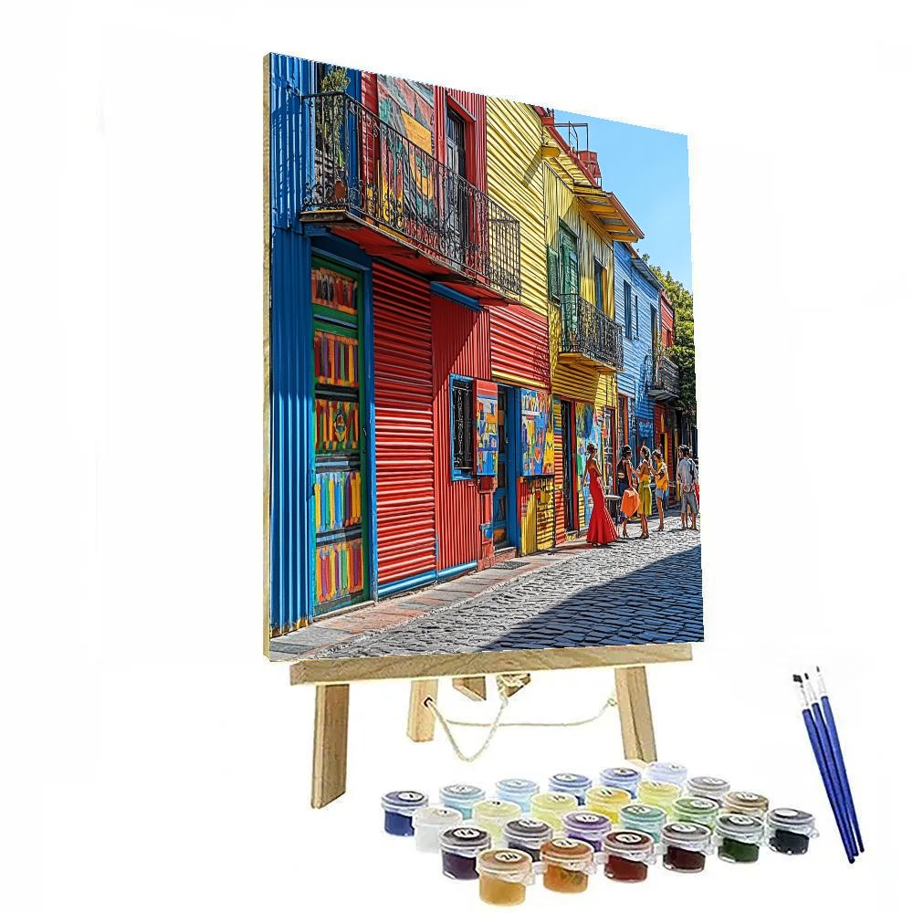 La Boca Colorful Street Scene - Buenos Aires, Argentina Paint by numbers art