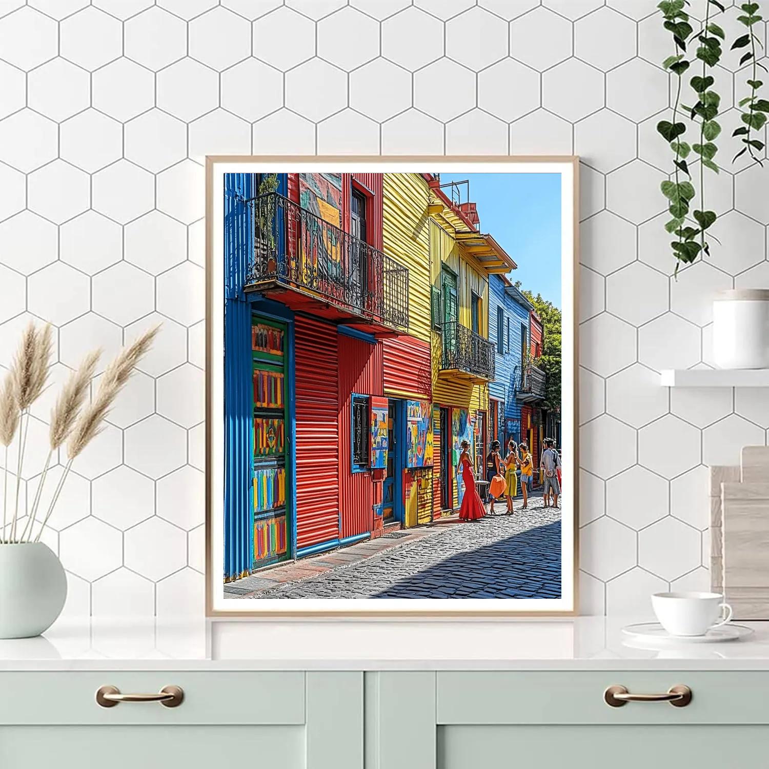 La Boca Colorful Street Scene - Buenos Aires, Argentina Paint by numbers art