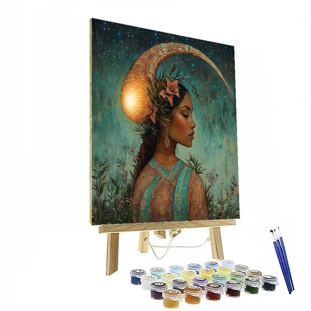 Frida Kahlo Inspired Portrait With Comet Headdress Painting by numbers kit