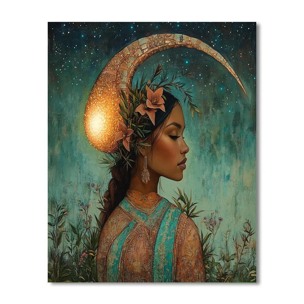 Frida Kahlo Inspired Portrait With Comet Headdress Painting by numbers kit