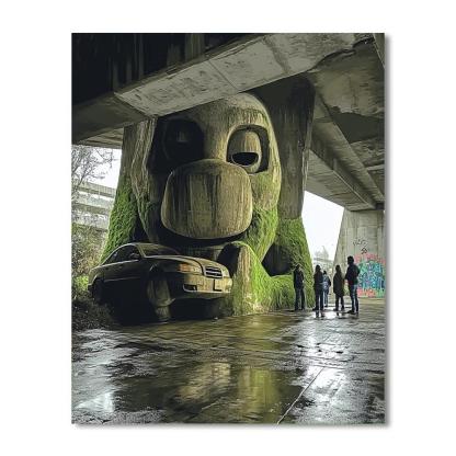 Fremont Troll Underpass Discovery - Seattle, United States Number painting