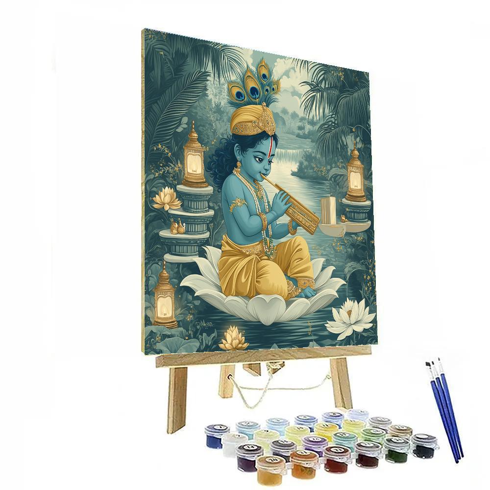 Krishna And The Floating Lotus Library Numbered painting kits