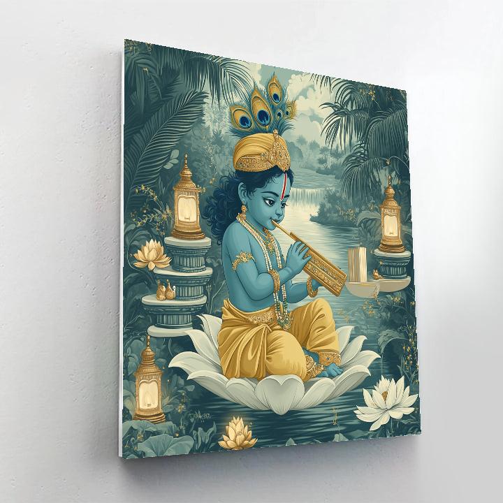 Krishna And The Floating Lotus Library Numbered painting kits