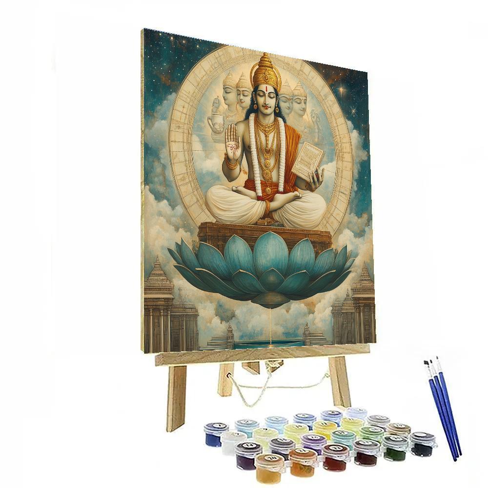 Brahma Lotus Observatory Scene paint by numbers