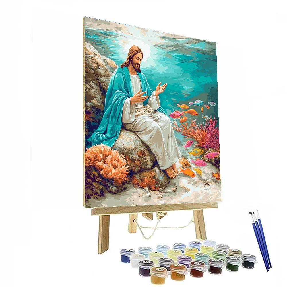 Jesus In Coral Reef Parable paint by number
