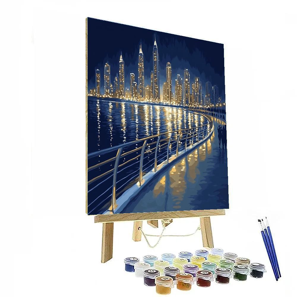 Skyline From Marina Bay Promenade - Singapore Paint by numbers art