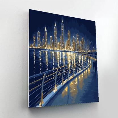 Skyline From Marina Bay Promenade - Singapore Paint by numbers art