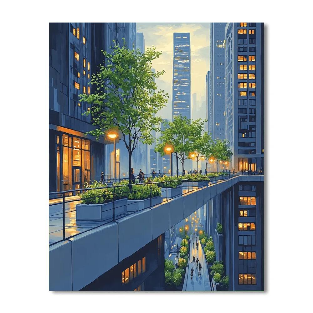 Seoul Skygarden At Dusk - Seoul, South Korea Painting by numbers kit