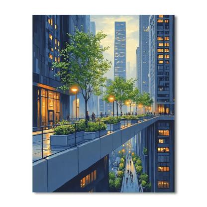 Seoul Skygarden At Dusk - Seoul, South Korea Painting by numbers kit