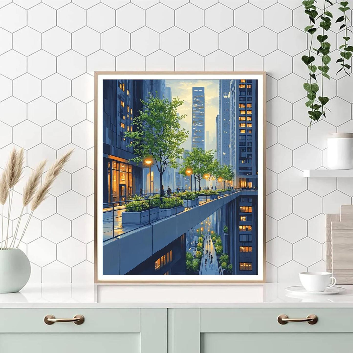 Seoul Skygarden At Dusk - Seoul, South Korea Painting by numbers kit