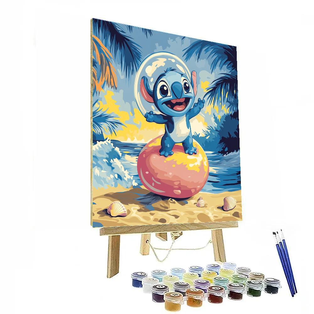 Stitch Tropical Bubble Surf Lesson Painting by numbers kit