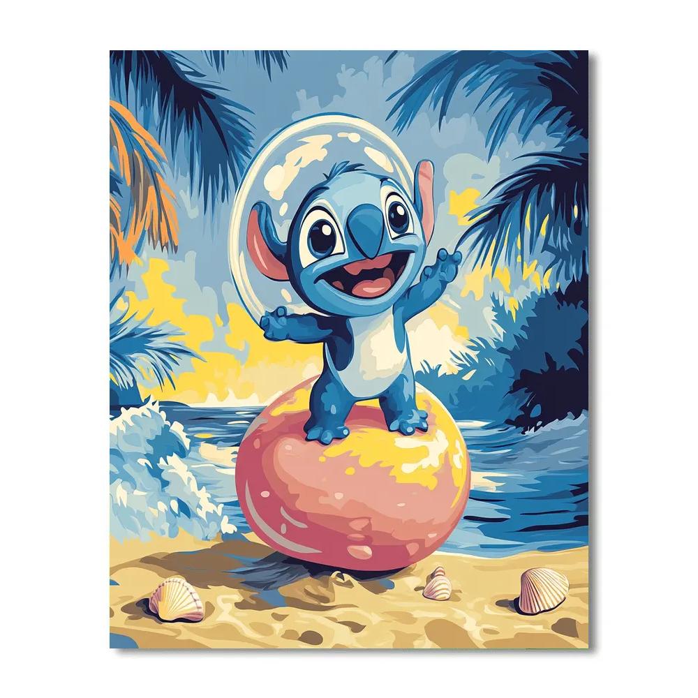 Stitch Tropical Bubble Surf Lesson Painting by numbers kit