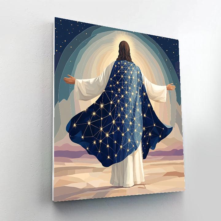 Jesus With Constellation Lattice Number painting