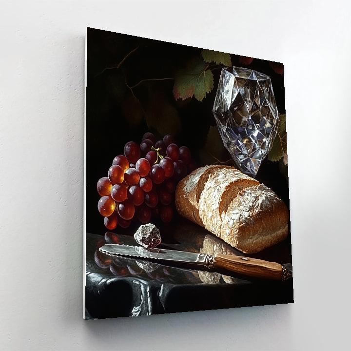 Caravaggio Inspired Still Life With Crystal Meteorite Paint by numbers kits