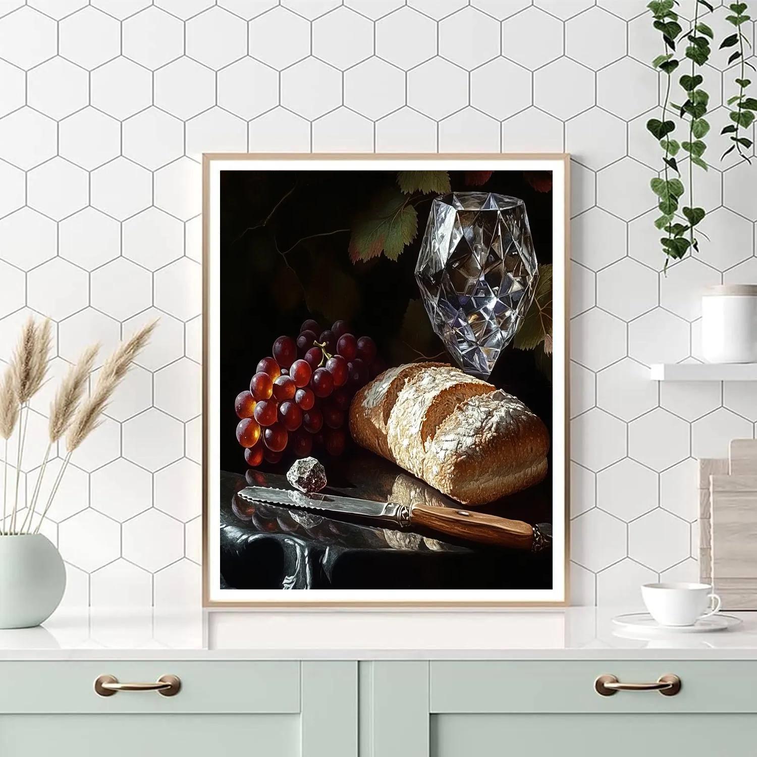 Caravaggio Inspired Still Life With Crystal Meteorite Paint by numbers kits