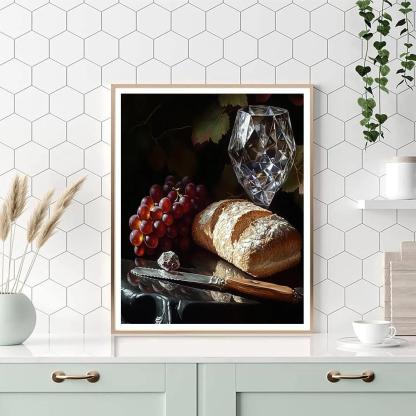 Caravaggio Inspired Still Life With Crystal Meteorite Paint by numbers kits