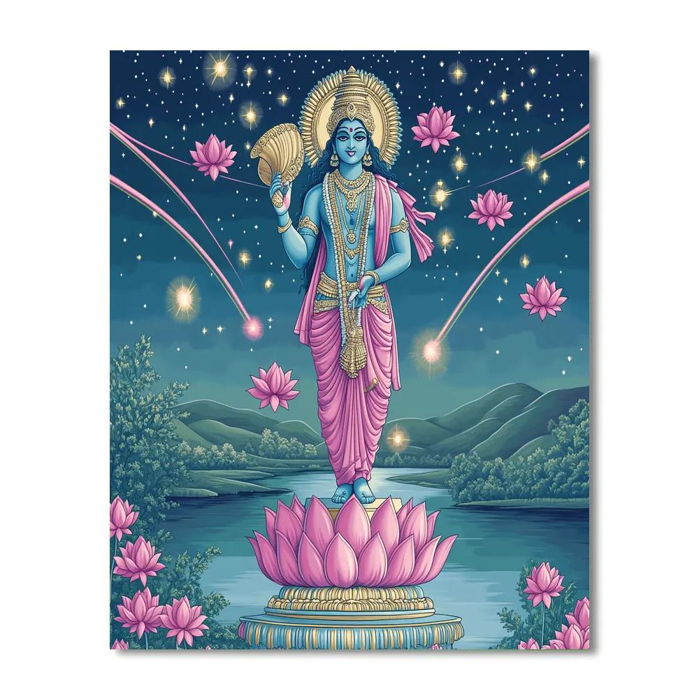 Vishnu In A Rain Of Lotus Meteors painting number kit