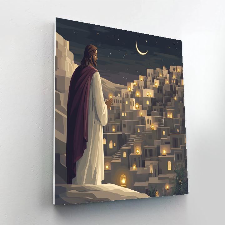 Jesus And The City Of Quiet Lamps Paint by numbers kits
