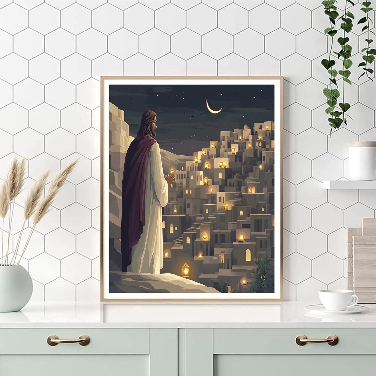 Jesus And The City Of Quiet Lamps Paint by numbers kits