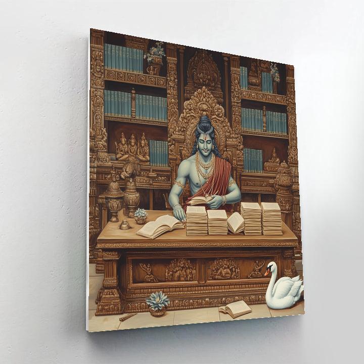 Temple Library With Brahma Manuscripts Numbered painting kits