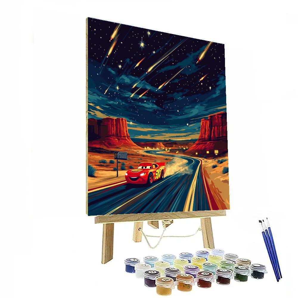Lightning McQueen Desert Meteor Dash Number painting