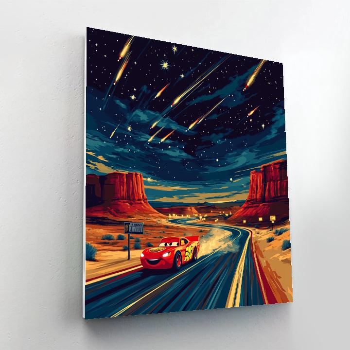 Lightning McQueen Desert Meteor Dash Number painting