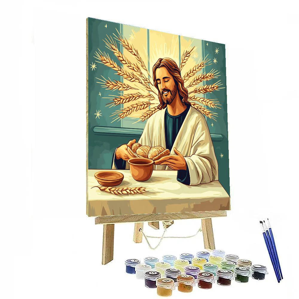 Jesus Bread And Star Wheat paint by color