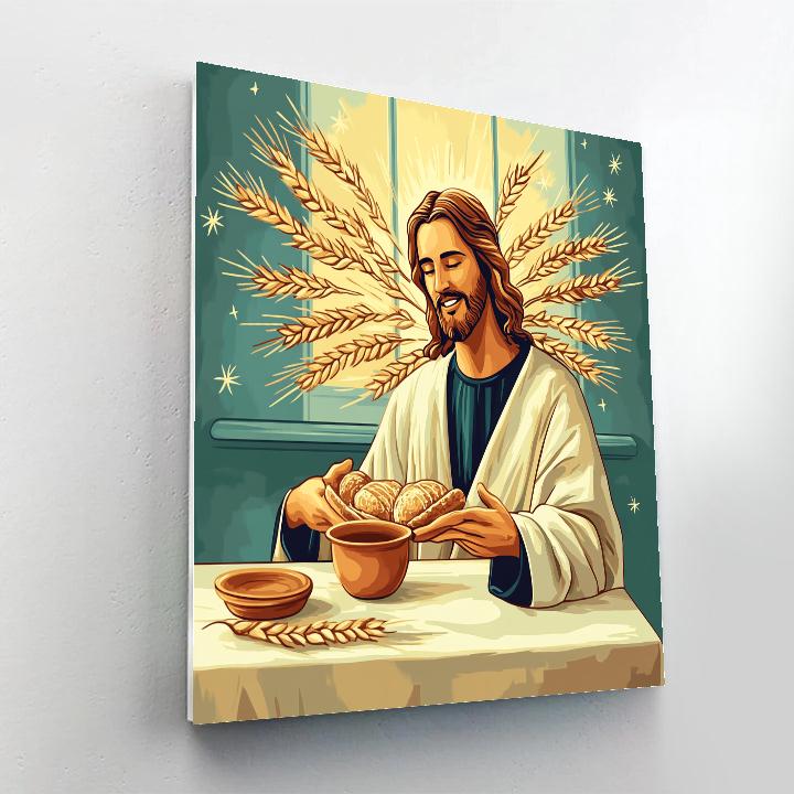 Jesus Bread And Star Wheat paint by color