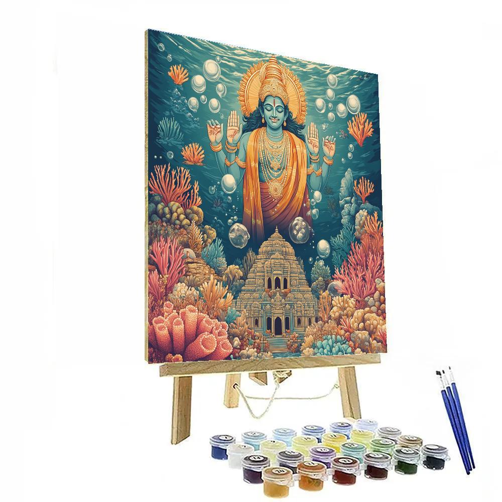Brahma Crowned Over Coral Palace Paint by numbers art