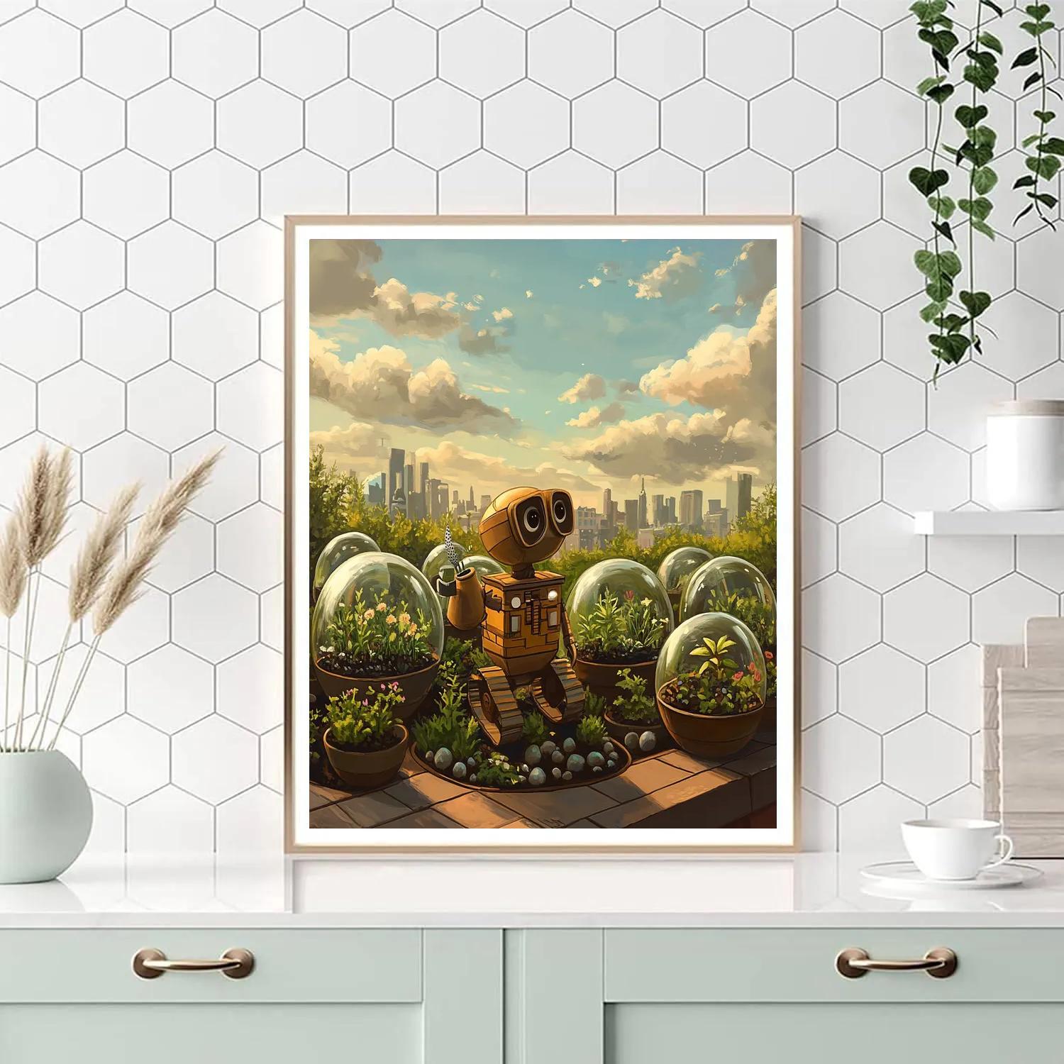 WALL E Garden Of Tiny Planets DIY paint by numbers